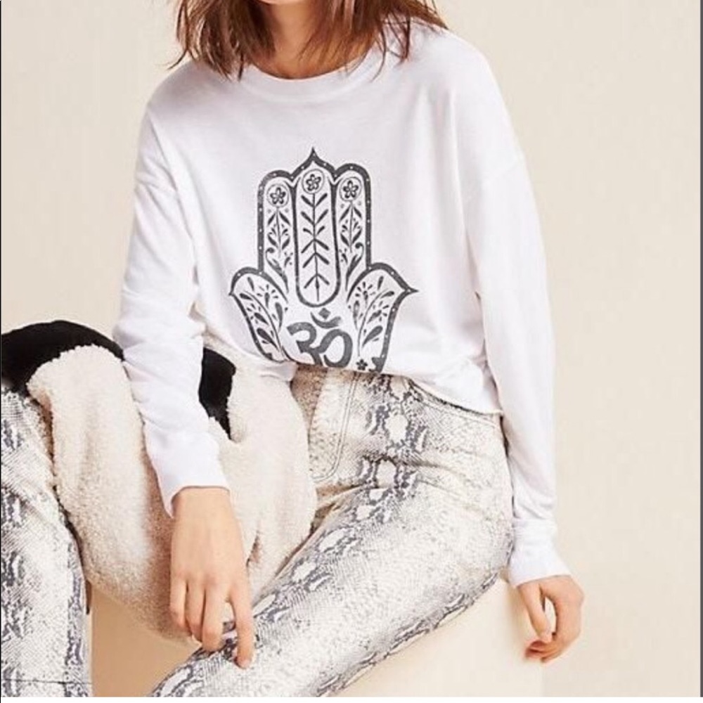 Anthropologie Let Luv Hamsa tee long sleeve